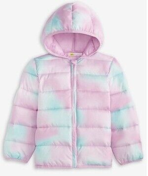 Girls Pink & Teal Puffer Jacket Size 4T